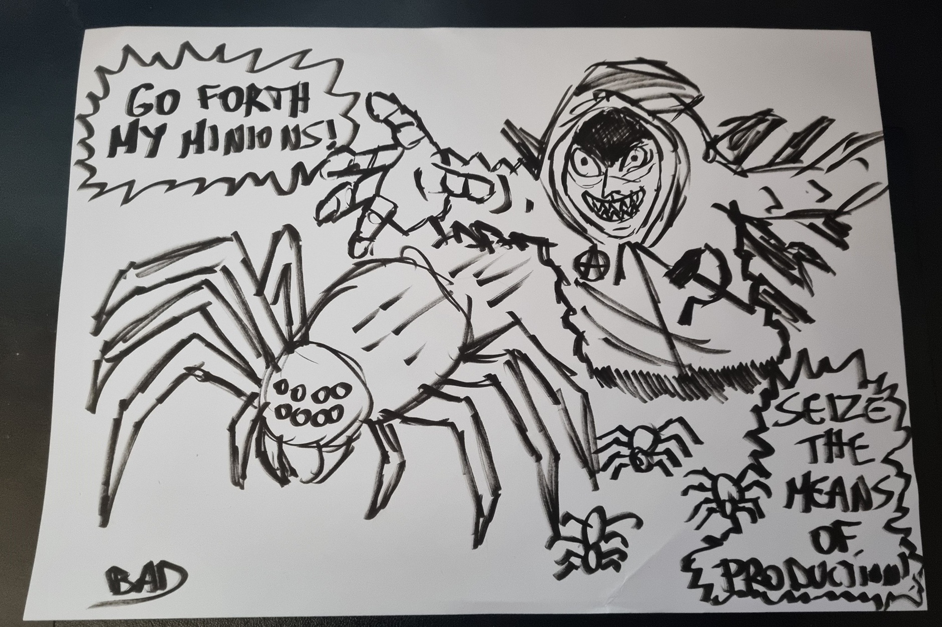 An early sketch of the comic