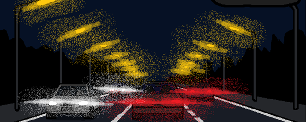 A blurry highway