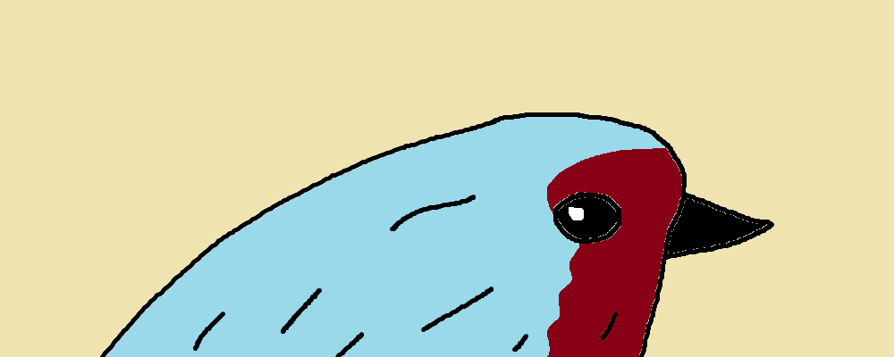A bird, sideways