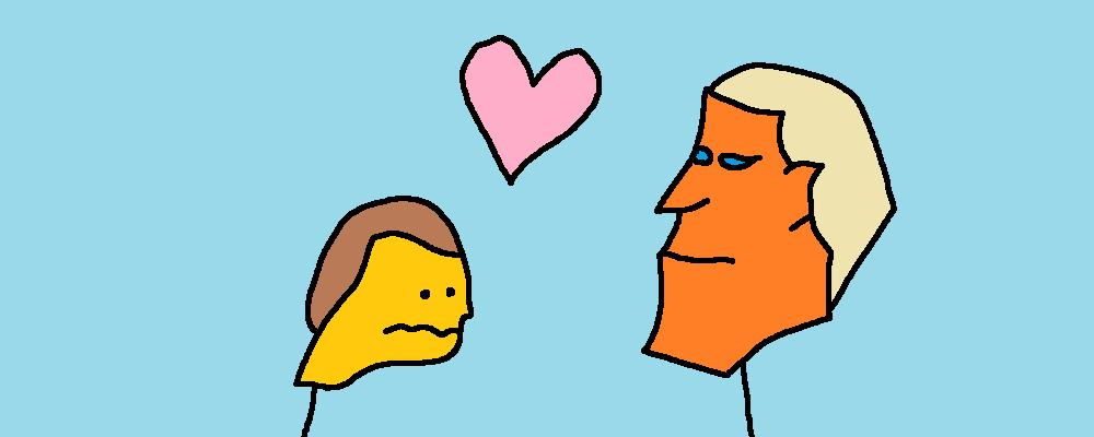 The virgin and the chad, a heart between them