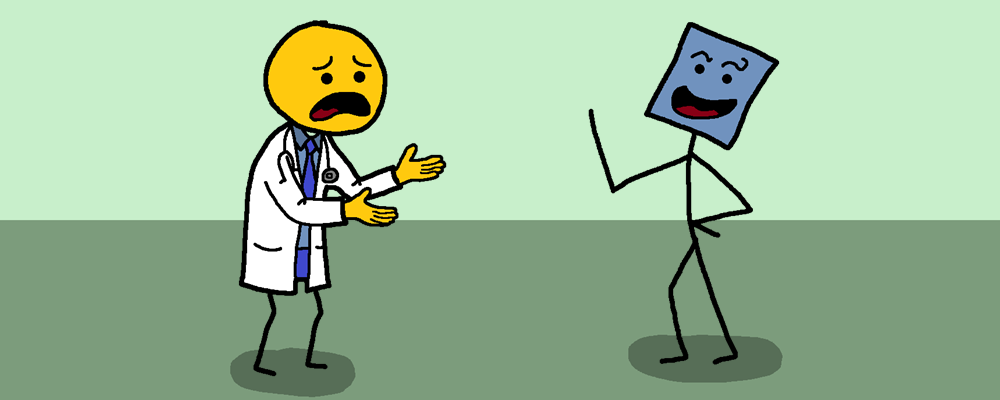 A doctor gives someone bad news