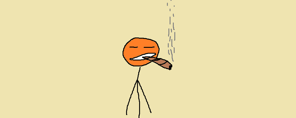 Some dude smoking a cigar