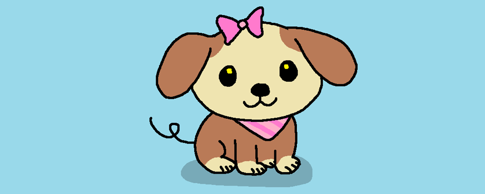 A super cute dog with a pink bowtie