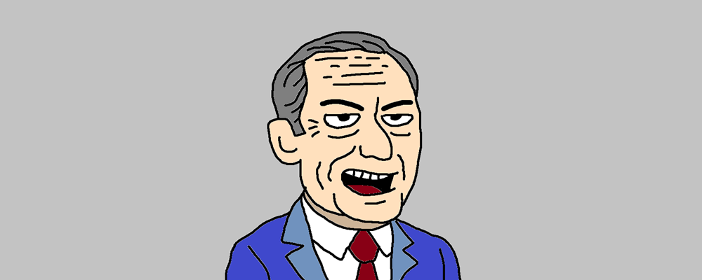 An old man in a suit speaking