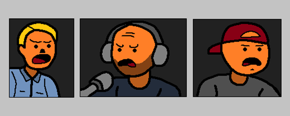 Three angry characters