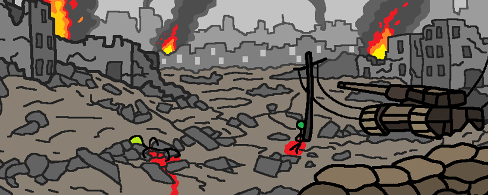 A city devastated by war